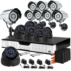 16CH Commercial Surveillance Camera System 8 Bullet+8 Dome Sony