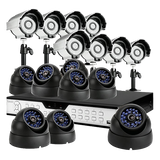 16CH Commercial Surveillance Camera System 8 Bullet+8 Dome Sony