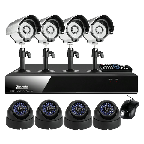 8 CH + 8 CCD ( 4 IR Bullet + 4 Vandalproof Dome)
